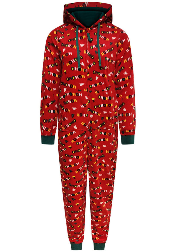 Kerst Onesie Ho Ho Ho Rood - Dames