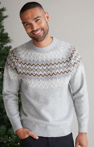 Kersttrui Noors Lichtgrijs - Heren 
