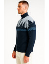Kersttrui Quarter Zip Donkerblauw - Heren