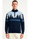 Kersttrui Quarter Zip Donkerblauw - Heren