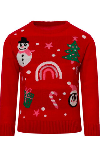 Kersttrui Kerst Iconen Rood - Kinderen 