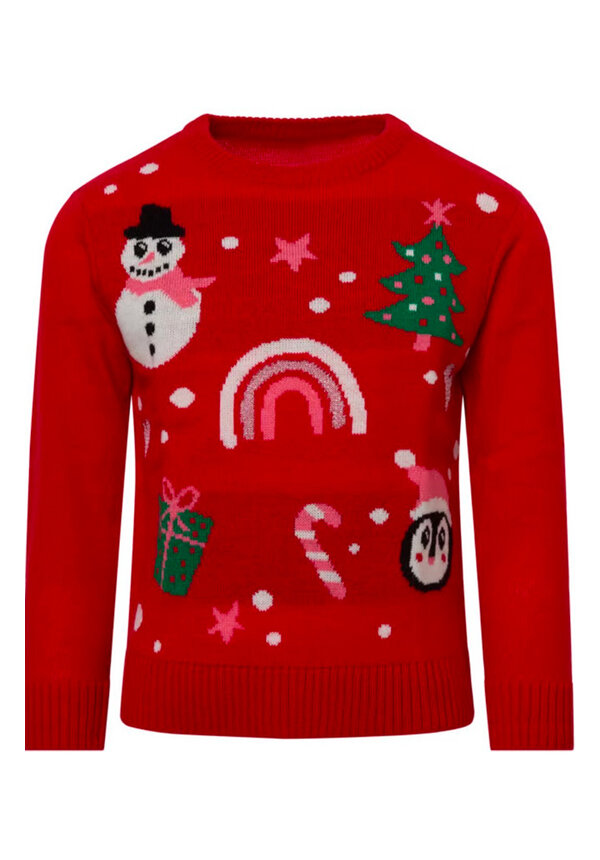 Kersttrui Kerst Iconen Rood - Kinderen