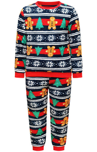 Kerst Lounge Set Noors Blauw Rood - Kinderen 