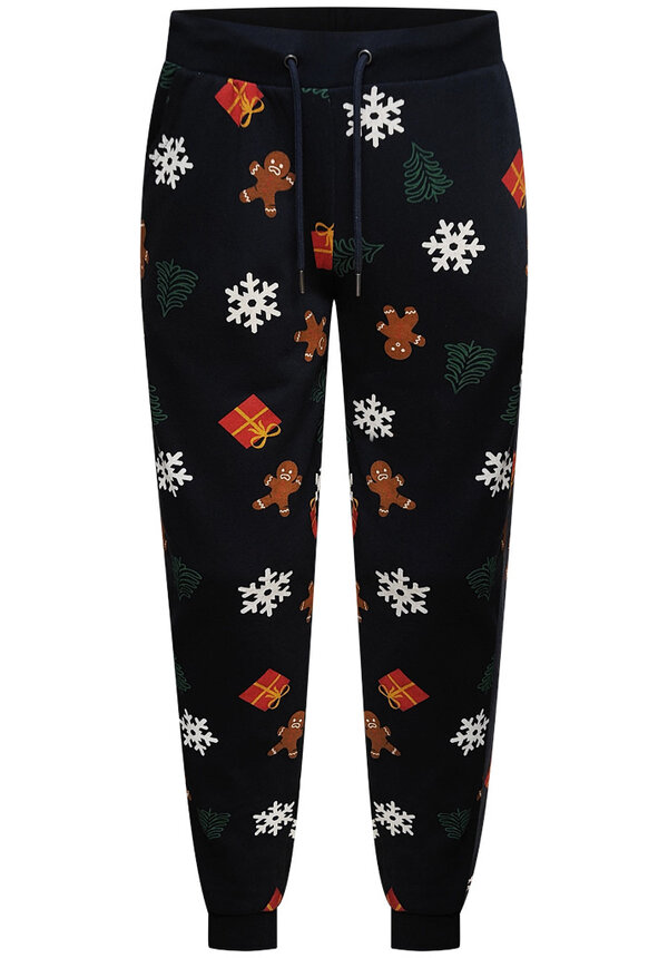 Kerst Broek Gingerbread Sneeuwvlok Donkerblauw - Heren