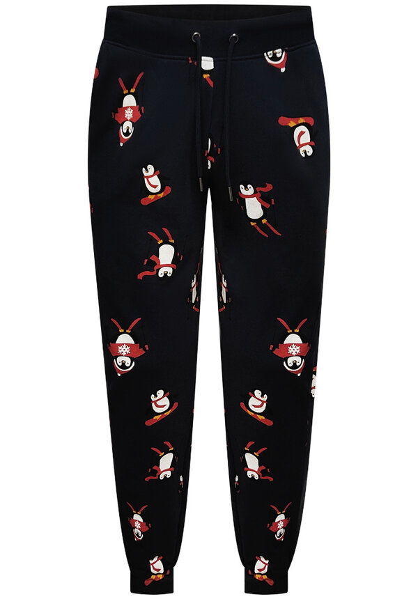 Kerst Broek Pinguin Donkerblauw  - Heren