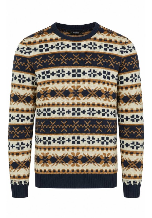 Kersttrui Klassiek Noors Navy/Crème - Heren