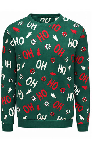 Kersttrui Ho Ho Ho Groen - Heren 