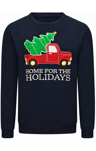 Kersttrui Home for the Holidays Donkerblauw - Heren 