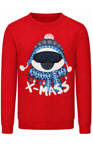 Kersttrui Ijsbeer X-mass Rood - Heren 