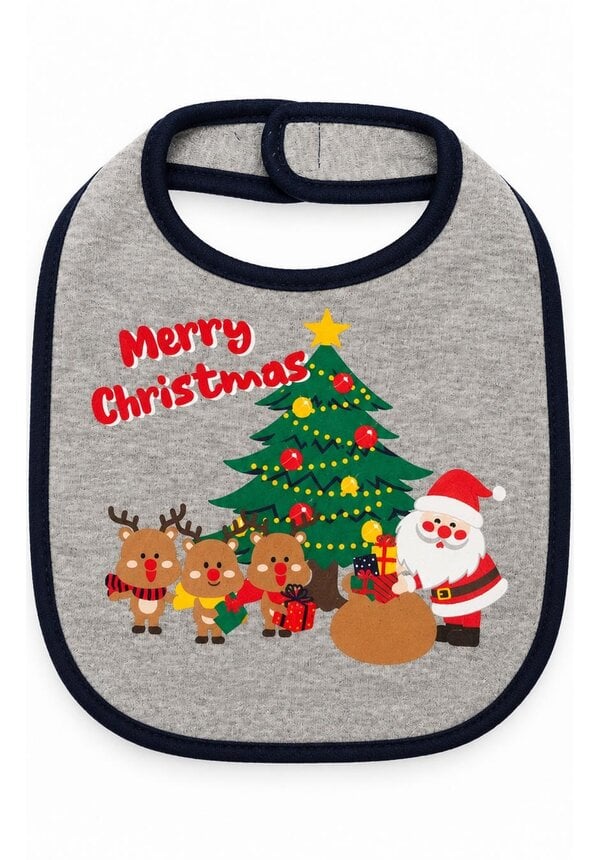 Kerst Slabbetje Baby Grijs