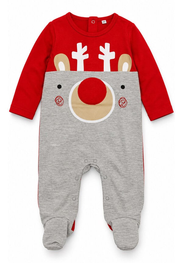 Kerst Boxpakje Baby Rendier Grijs Rood