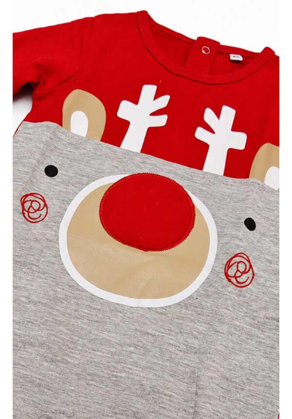 Kerst Boxpakje Baby Rendier Grijs Rood