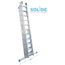 Solide 4-delige Solide professionele schuifladder met stabilisatiebalk, 4x10 sporten