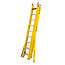 STALTOR 3-delige glasvezel omvormladder 3x9 alu sporten verbrede basis opengaande bomen