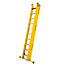 STALTOR 3-delige glasvezel opsteekladder 3x10 alu sporten met stabibalk