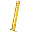 STALTOR 3-delige glasvezel opsteekladder 3x13 alu sporten met stabibalk