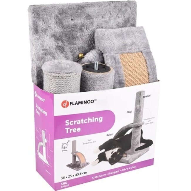 Flamingo Grooming Scratching Post Sino 2 Grey