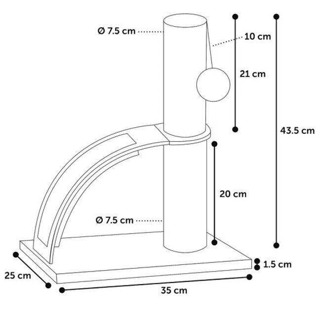 Flamingo Grooming Scratching Post Sino 2 Grey