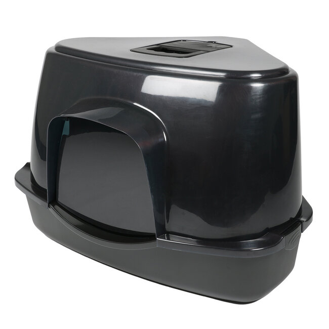 EBI Corner Cat Litter Box Jumbo Anthracite Zen Series