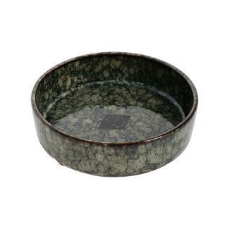 D&D Jasper Cat Food and Water Bowl green marble