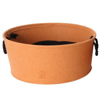 D&D Felt Cat Bed Barrel Orange