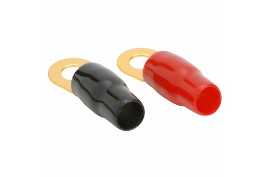 Gold Ring Crimp Terminal 4 AWG 7.94mm 2 Pair