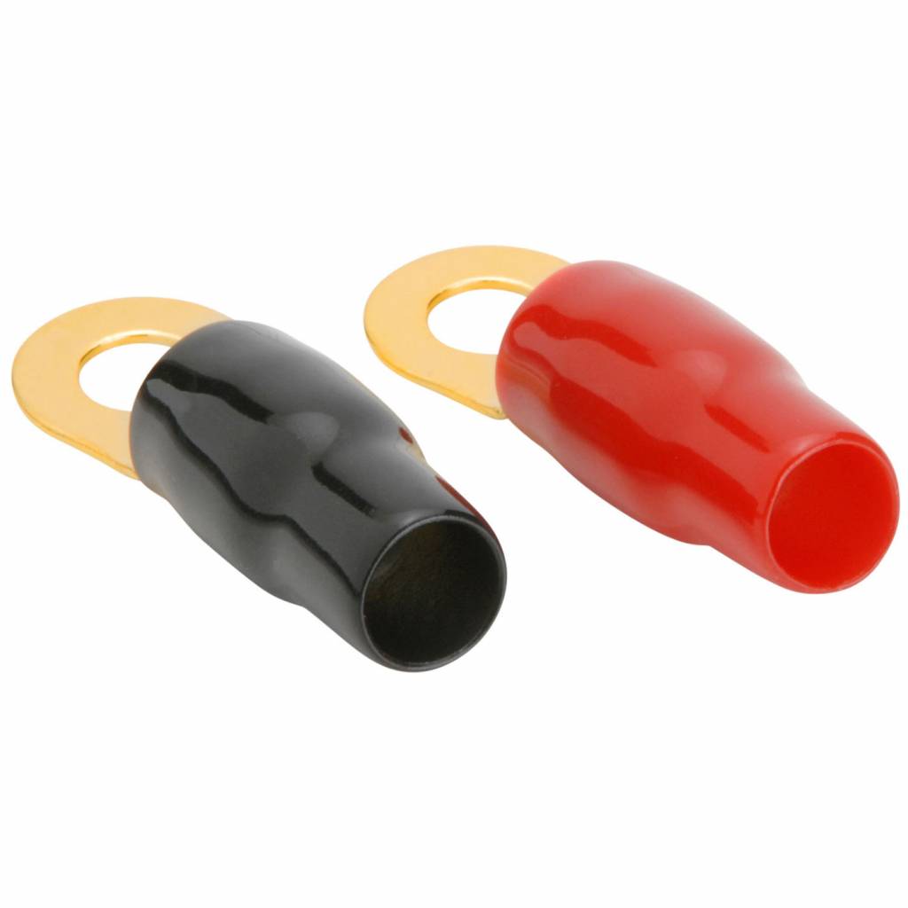 Gold Ring Crimp Terminal 4 AWG 7.94mm 2 Pair
