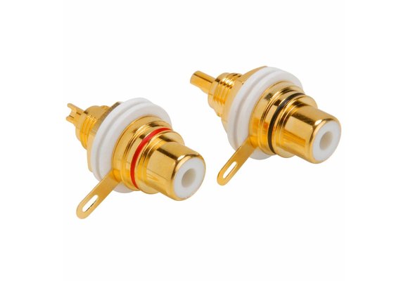 Goldfarbenes RCA-Buchsenpaar für Chassismontage