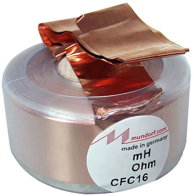CFC16-0,47 | 0,47 mH | 0,23 Ω | 2% | 16,5 AWG | MInduttore Foil crossover Induttore