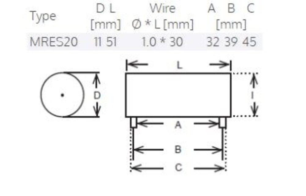 MRES20-1,80 | 1,80 Ω | 20 W | 2% | Mresist SUPREME Audiophile resistors