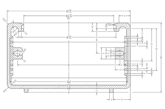 AH-101 Universalgehäuse | Silber | 103 x 36,5 x 107 mm