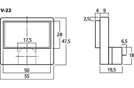 V-22 Panelmeter mit VU-Beschriftung