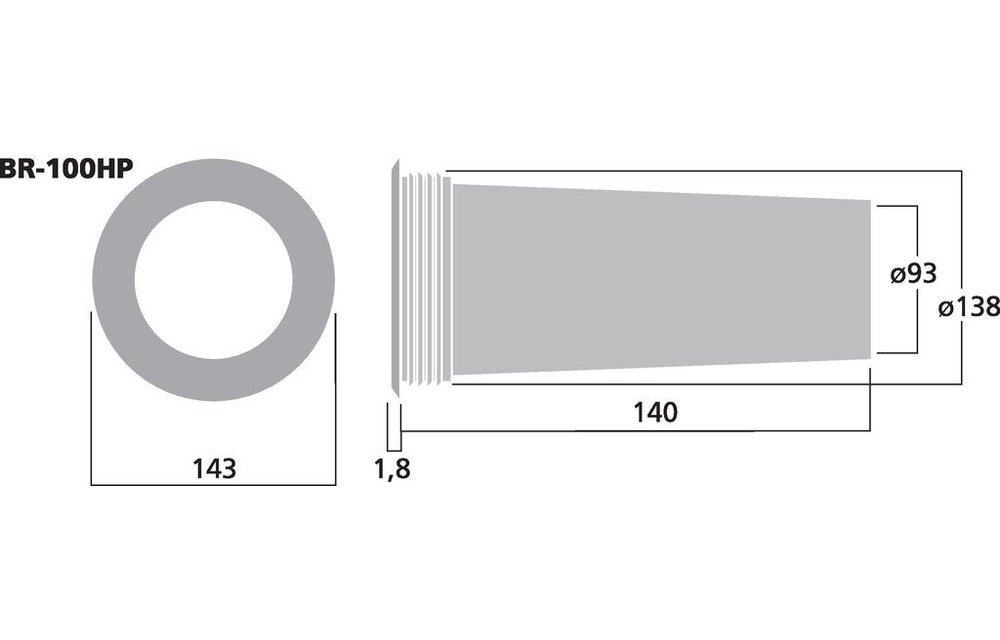 BR-100HP Bassreflexrohr | 93 x 140 mm