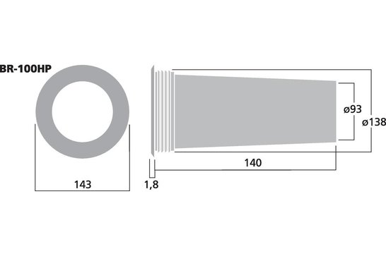 BR-100HP Bassreflex Tube | 93 x 140 mm