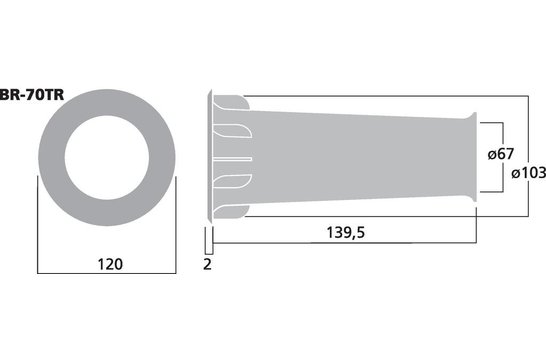 BR-70TR Bassreflex Tube | 67 x 139,5 mm