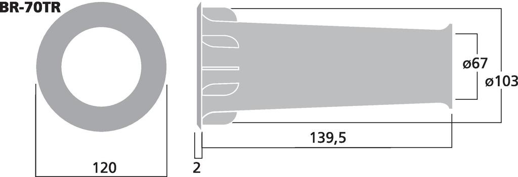BR-70TR bassreflex port