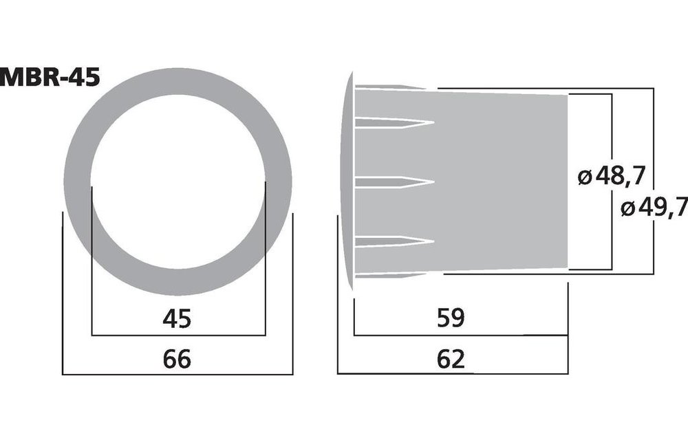 MBR-45 Bassreflexrohr | 45 x 62 mm
