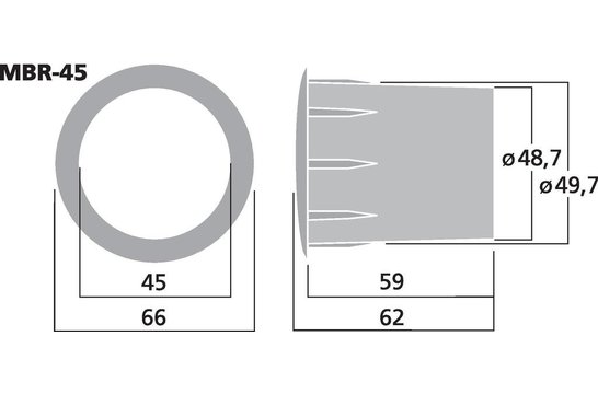 MBR-45 Bassreflex Tube | 45 x 62 mm