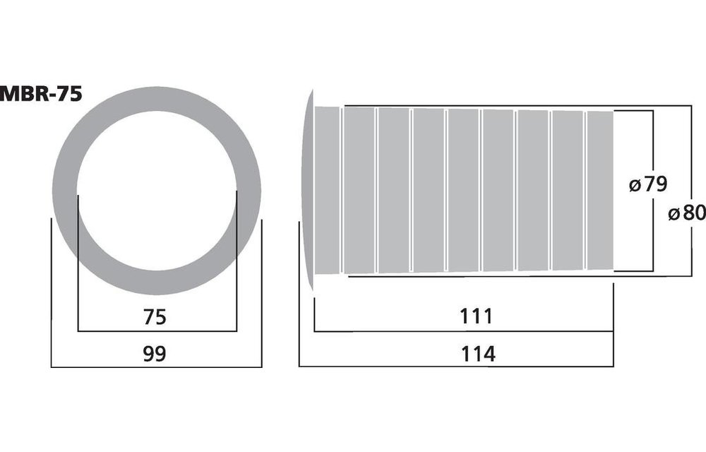 MBR-75 Bassreflexrohr | 75 x 114 mm
