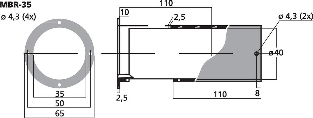 MBR-35 Adjustable Bassreflex Tube | 35 x 110-210 mm