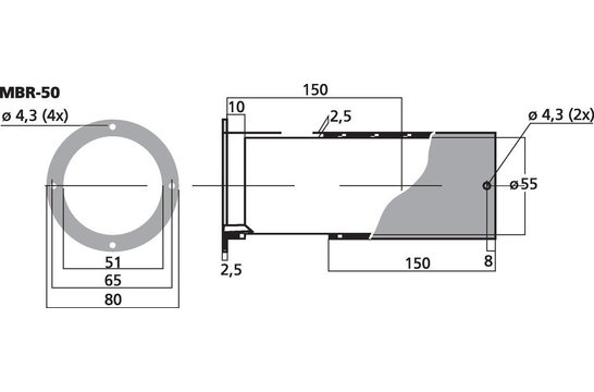 MBR-50 adjustable bassreflex port