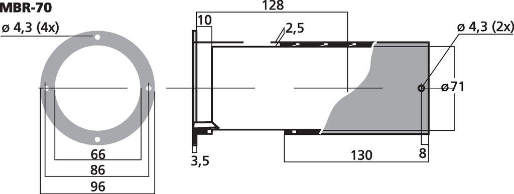 MBR-70 Adjustable Bassreflex Tube | 66 x 128-245 mm