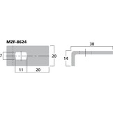 MZF-8624 Fixing Clamp | Drill Hole Size 7x11 mm | 38 x 20 x 14 mm
