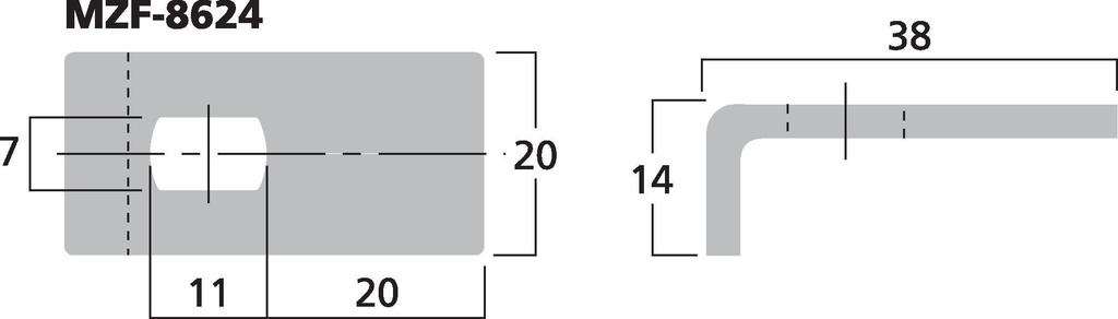 MZF-8624 Fixing Clamp For Speaker Grilles | Drill Hole Size 7x11 mm | 38 x 20 x 14 mm