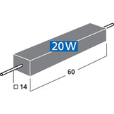 LSR-220/20 | 22 Ω | 20 W | 5% | High-Power Cement Resistore
