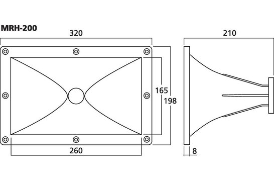 MRH-200 260 x 165mm Constant Directivity Horn