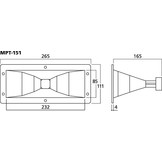 MPT-151 265 x 111 mm Piezo-Hochtonhorn