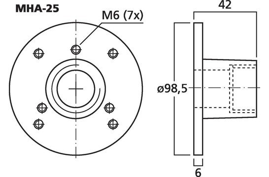 MHA-25 Bolt-on to Screw-On Horn Adapter