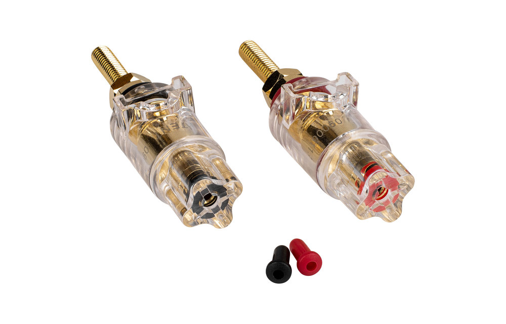 BPS-G | Supreme isolierte Binding Post Banana Jack | Paar Gold