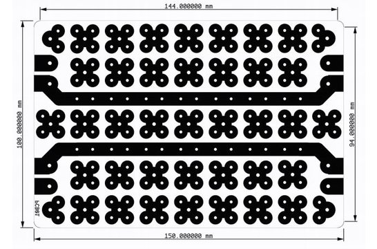 PCB-S01 Cloverleaf Pitches Crossover Board | 10 x 15 cm Leiterplatten